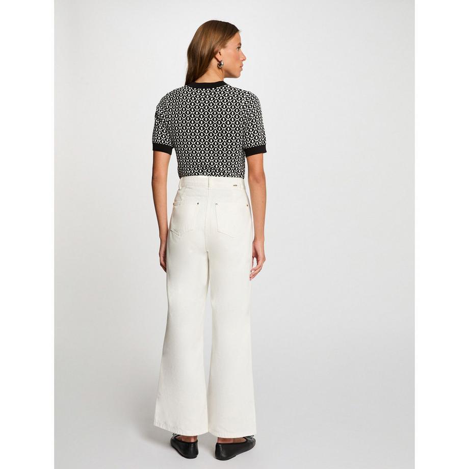 MORGAN Slim Fit Manches Courtes Col V Pull  