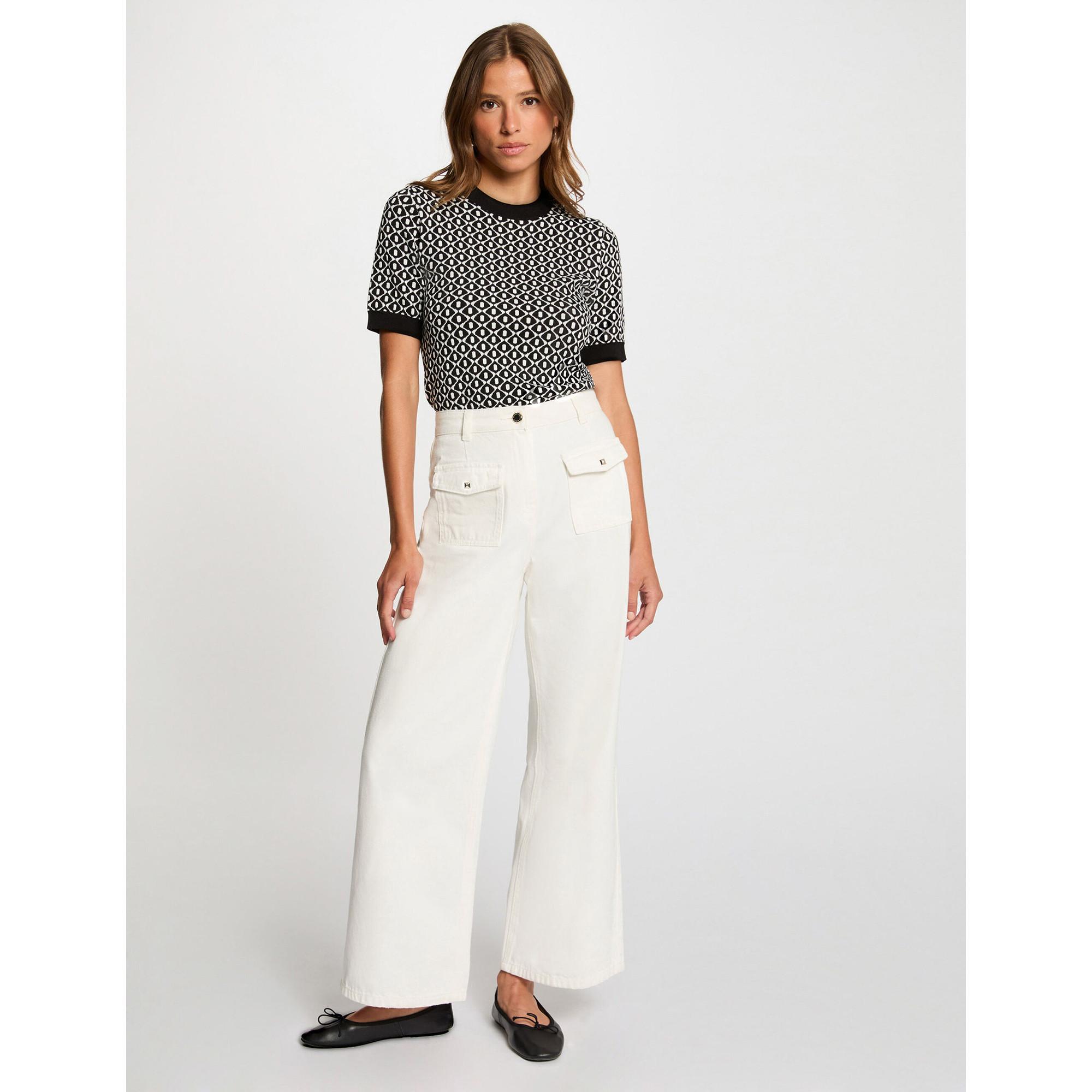 MORGAN Slim Fit Kurzarm V-Ausschnitt Pullover  