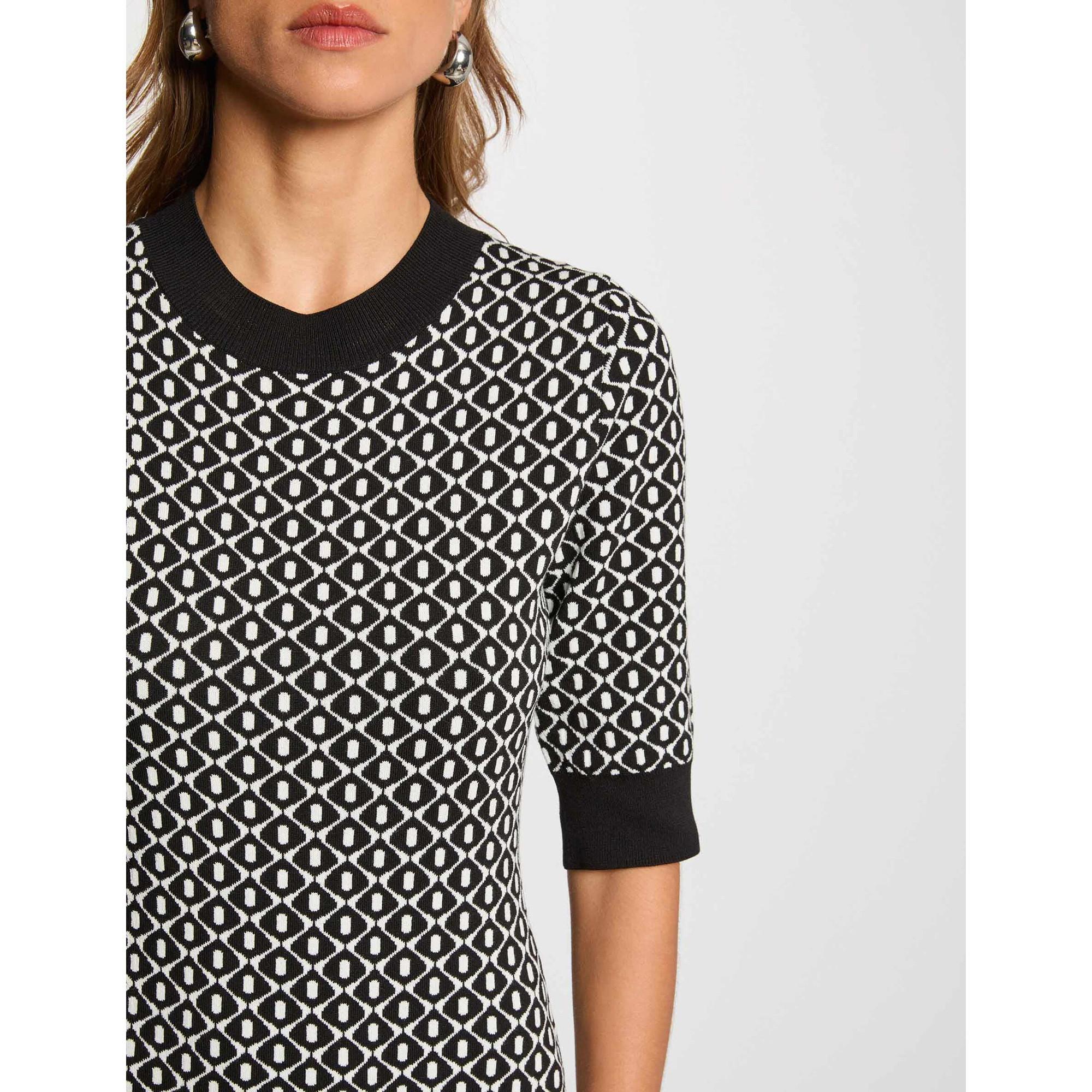 MORGAN Geometrisches Muster Strickkleid  
