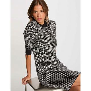 MORGAN Geometrisches Muster Strickkleid  