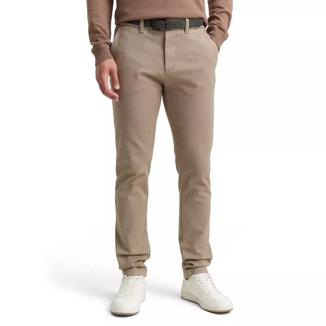 Tom Tailor Pantalon Chino 1037547 Traveler Slim Beige Brown Zig Zag Structure 29 Homme