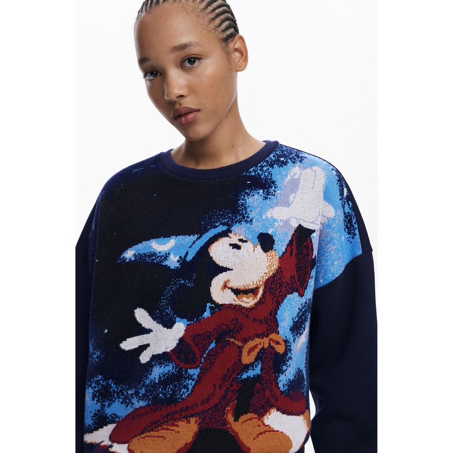 Desigual Jacquard Sweatshirt Mickey Mouse Motiv  