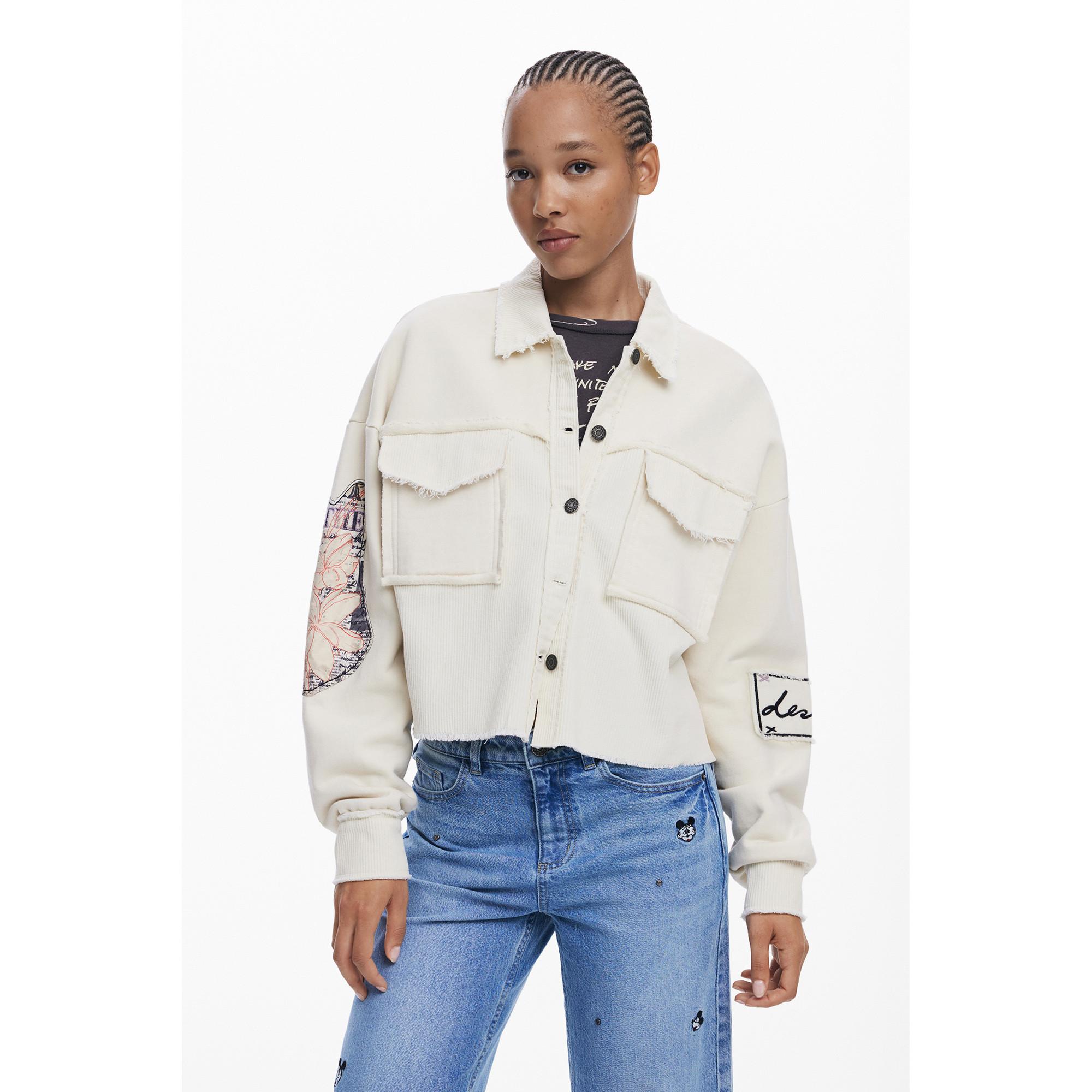 Desigual Felpa corta Trucker Mickey Mouse Stampa  