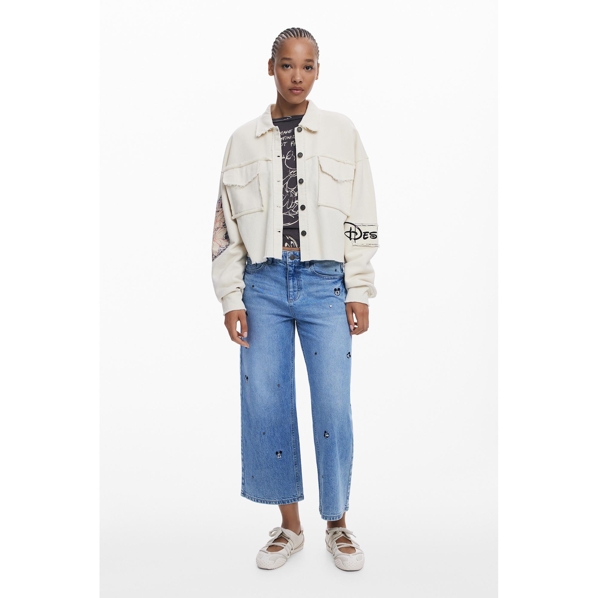 Desigual Felpa corta Trucker Mickey Mouse Stampa  