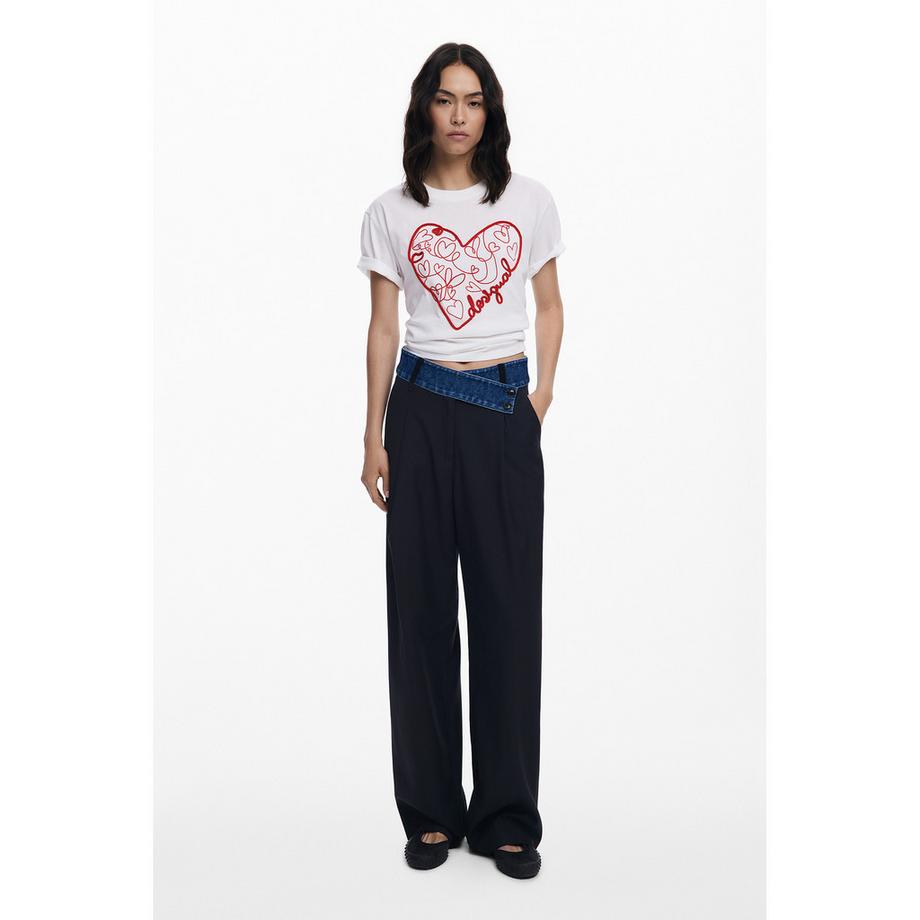 Desigual T-Shirt mit Herz-Print  