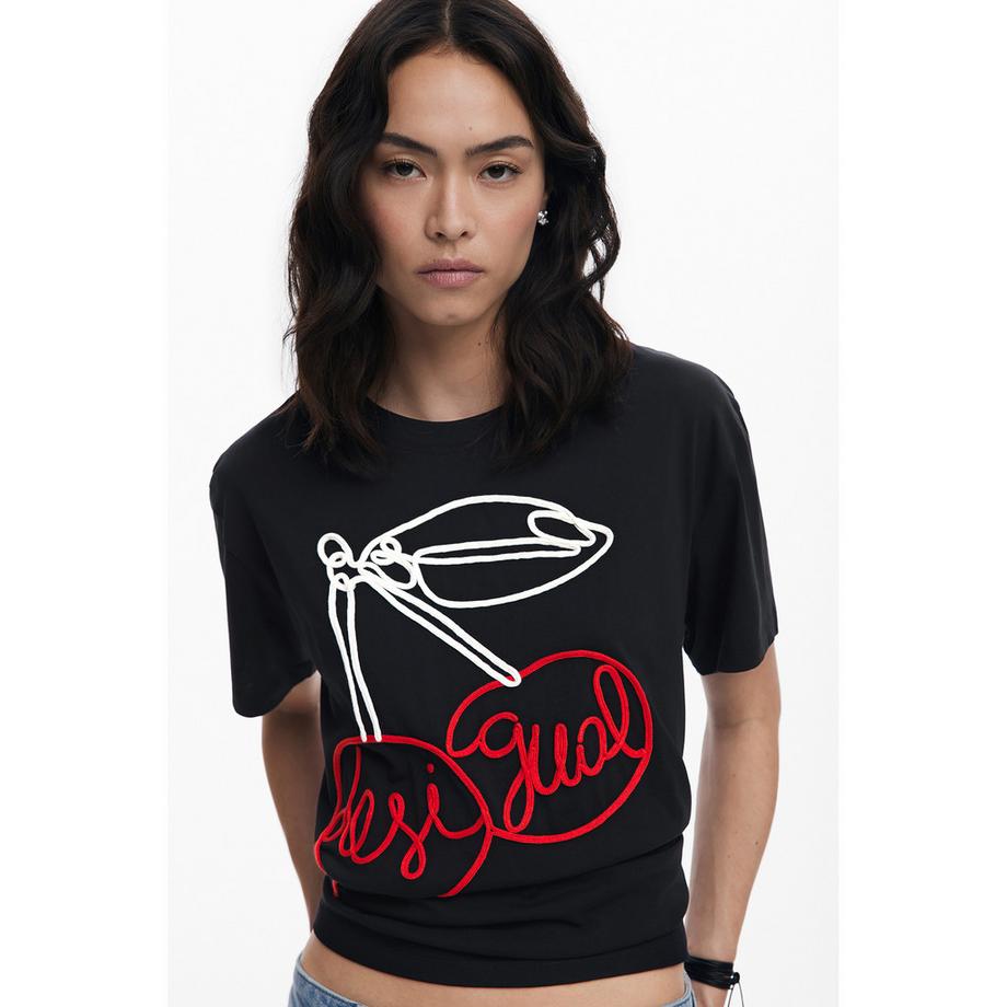 Desigual T-Shirt Kirschmotiv  