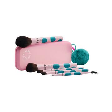 Set mit Makeup-Pinseln für Teint und Augen - 2 Foundationpinsel + 3 Augenpinsel