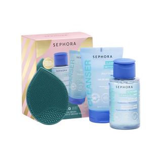 SEPHORA  MINI KIT DE NETTOYAGE VISAGE  - Coffret soin nettoyants visage + 1 accessoire 