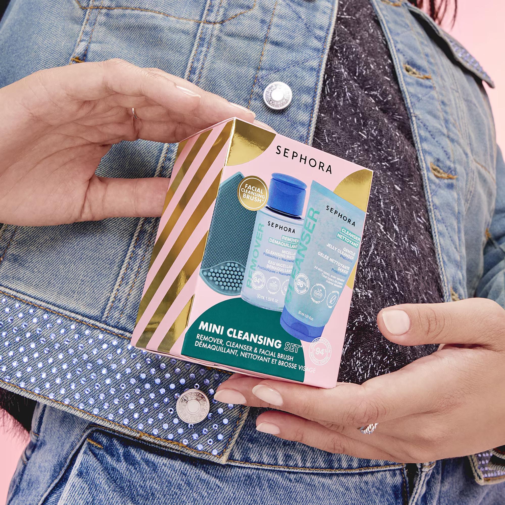 SEPHORA  MINI KIT DE NETTOYAGE VISAGE  - Coffret soin nettoyants visage + 1 accessoire 