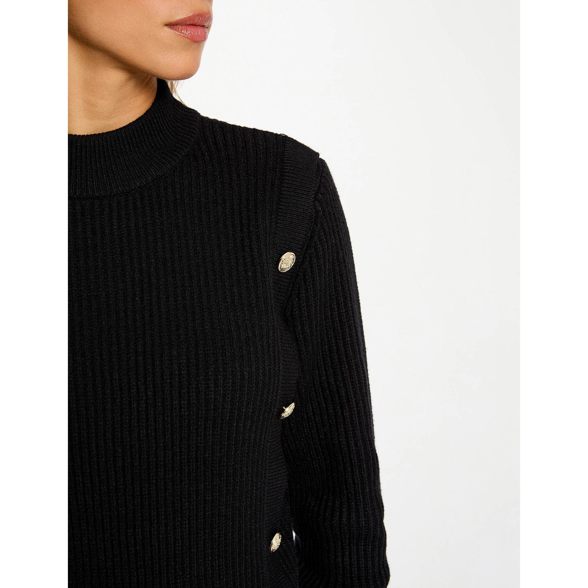 MORGAN Kurzer Rollkragenpullover mit Zierknöpfen  