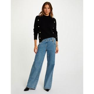 MORGAN Kurzer Rollkragenpullover mit Zierknöpfen  