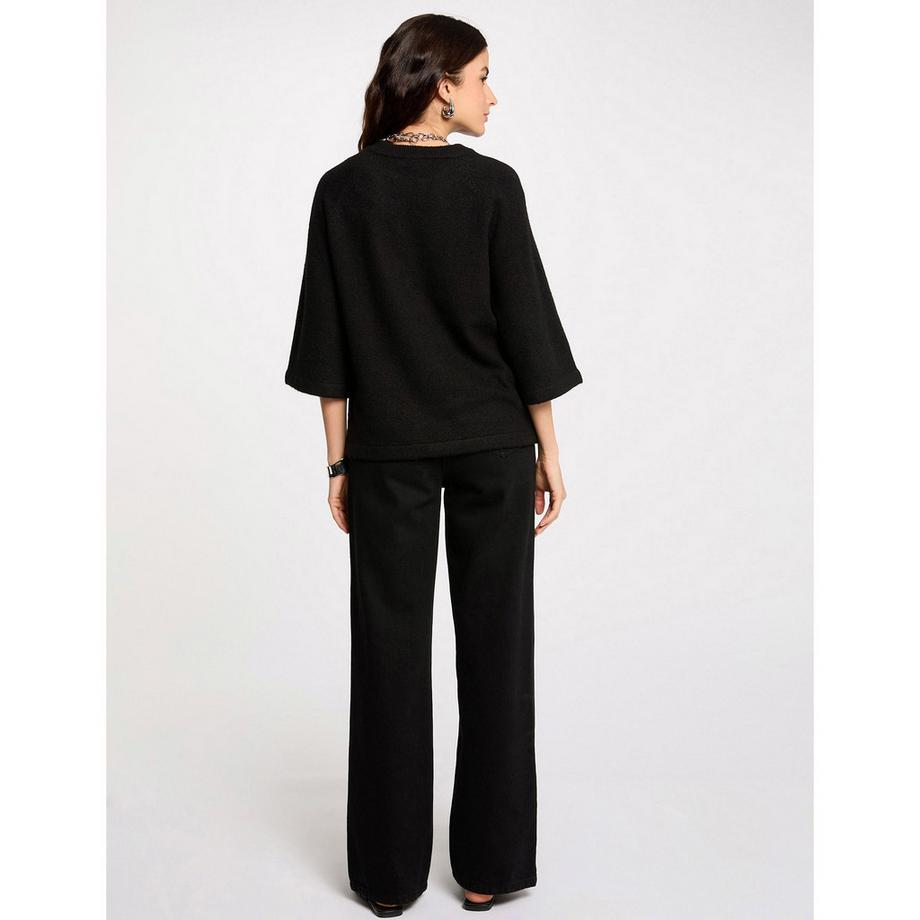 MORGAN Oversize Scollo a Barca Maniche a Pipistrello Maglione  