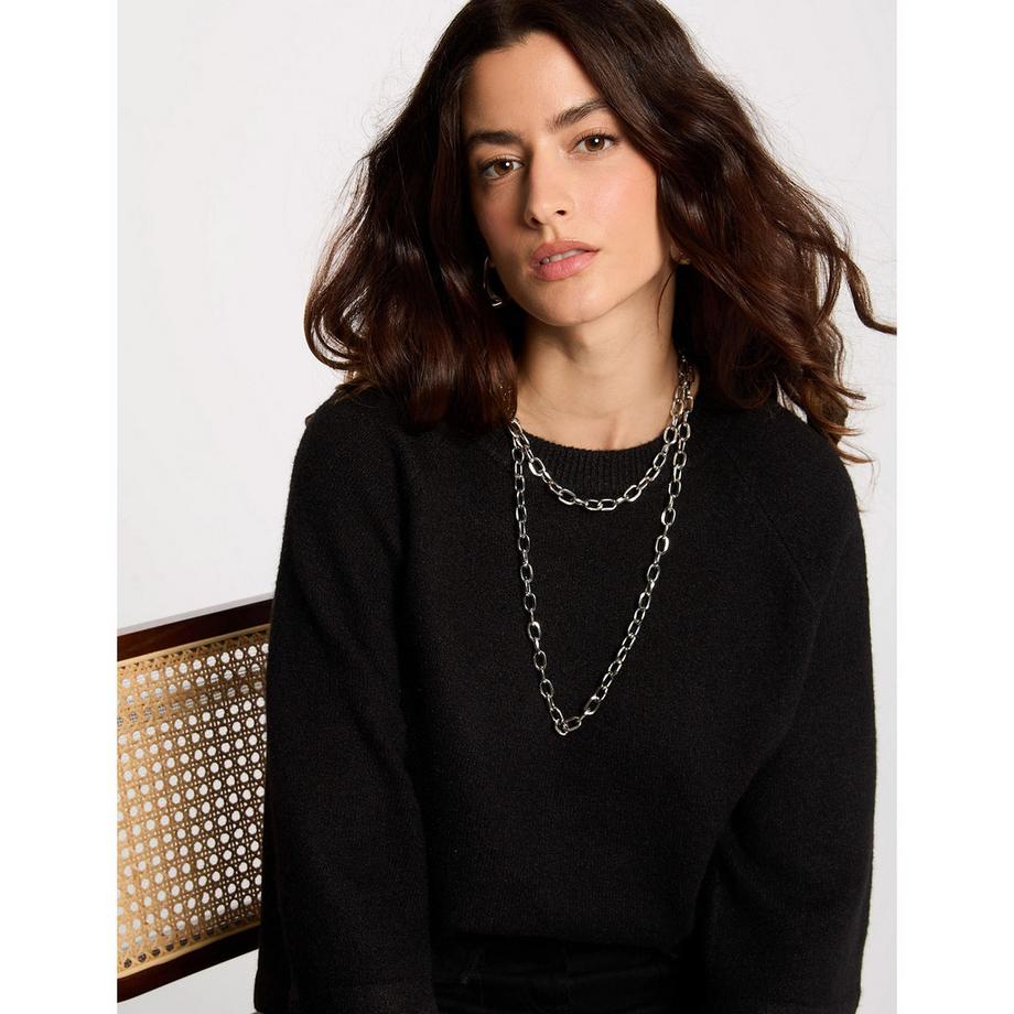 MORGAN Oversize Scollo a Barca Maniche a Pipistrello Maglione  