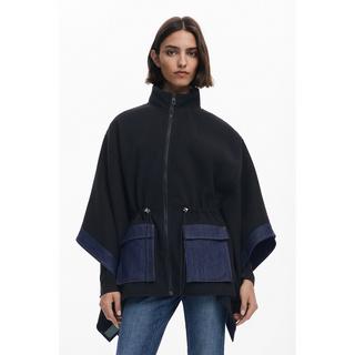 Desigual Poncho mit Denim Details  