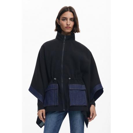 Desigual Poncho mit Denim Details  