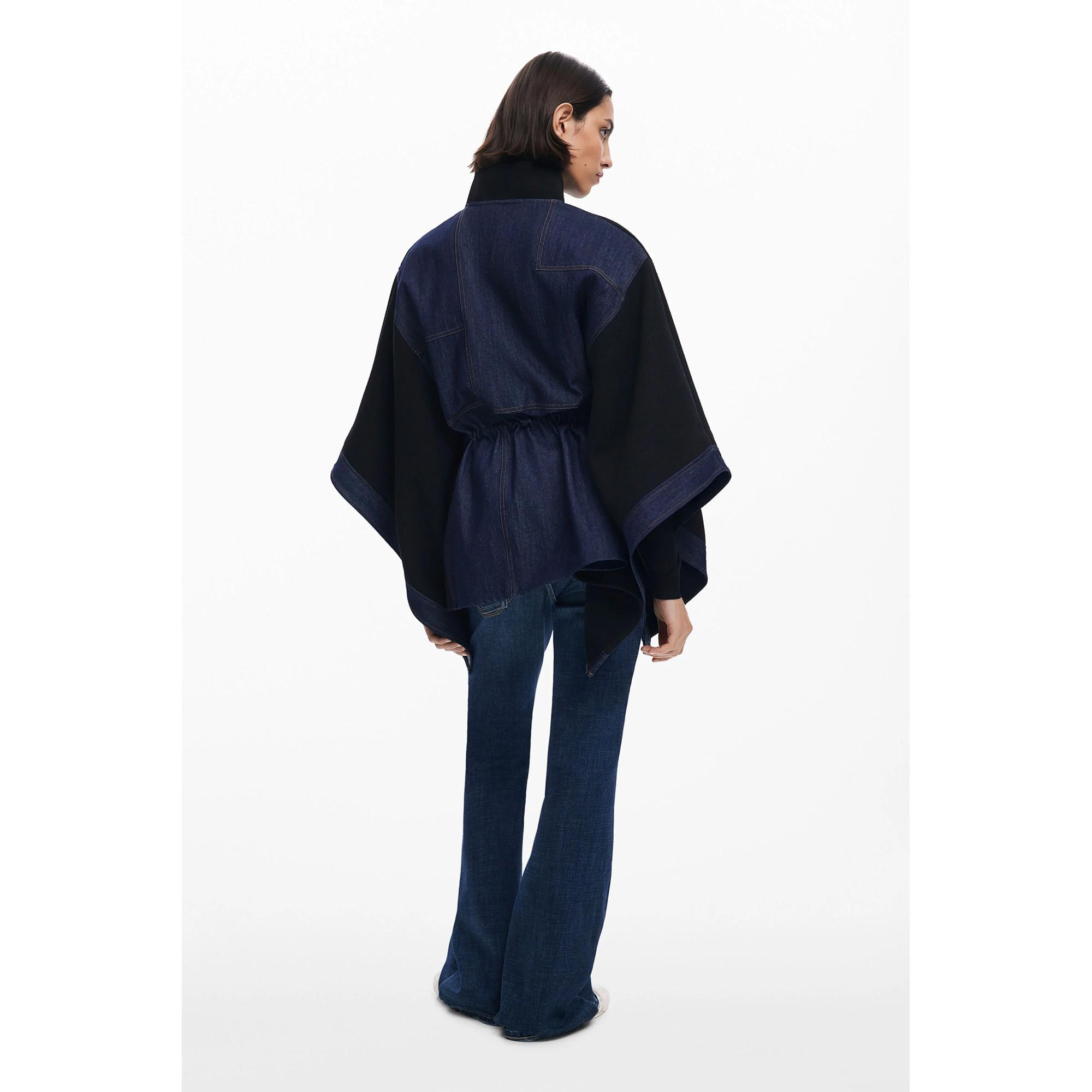 Desigual Poncho mit Denim Details  