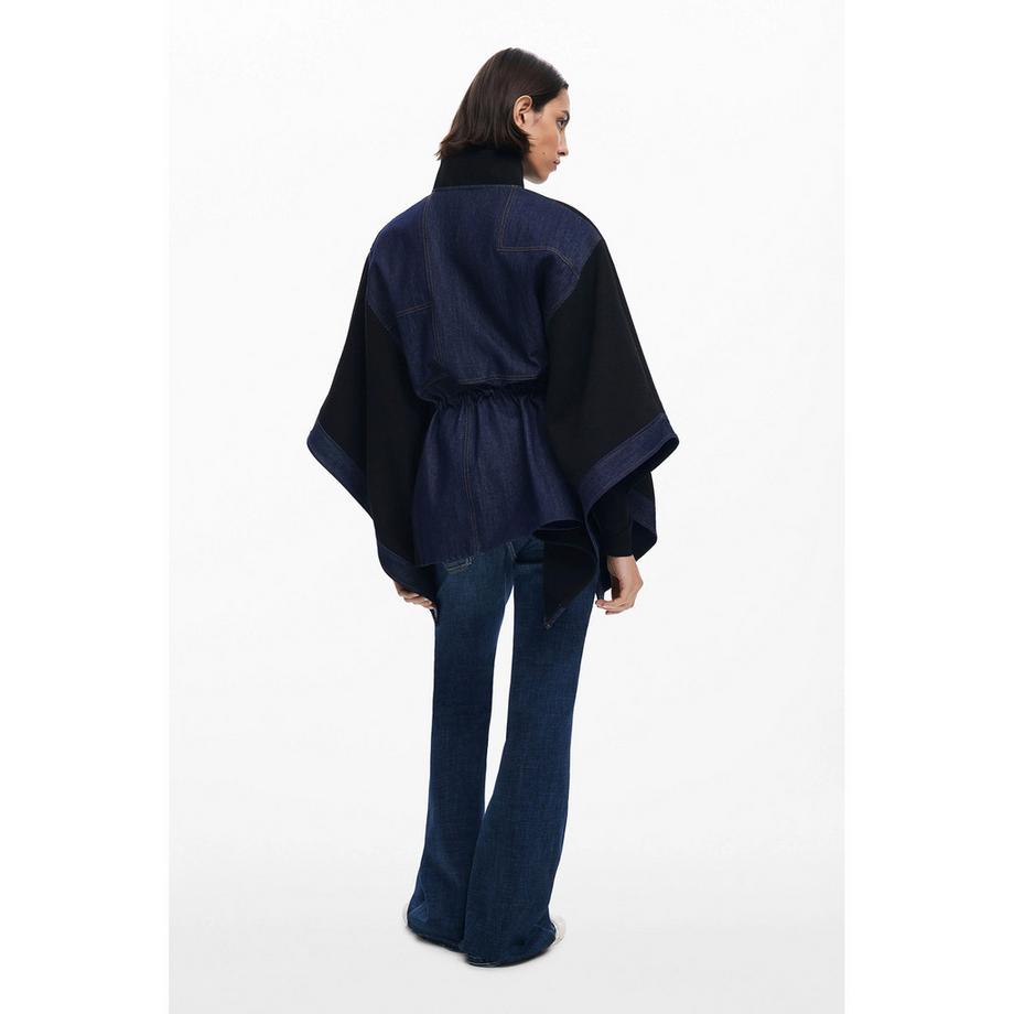 Desigual Poncho mit Denim Details  
