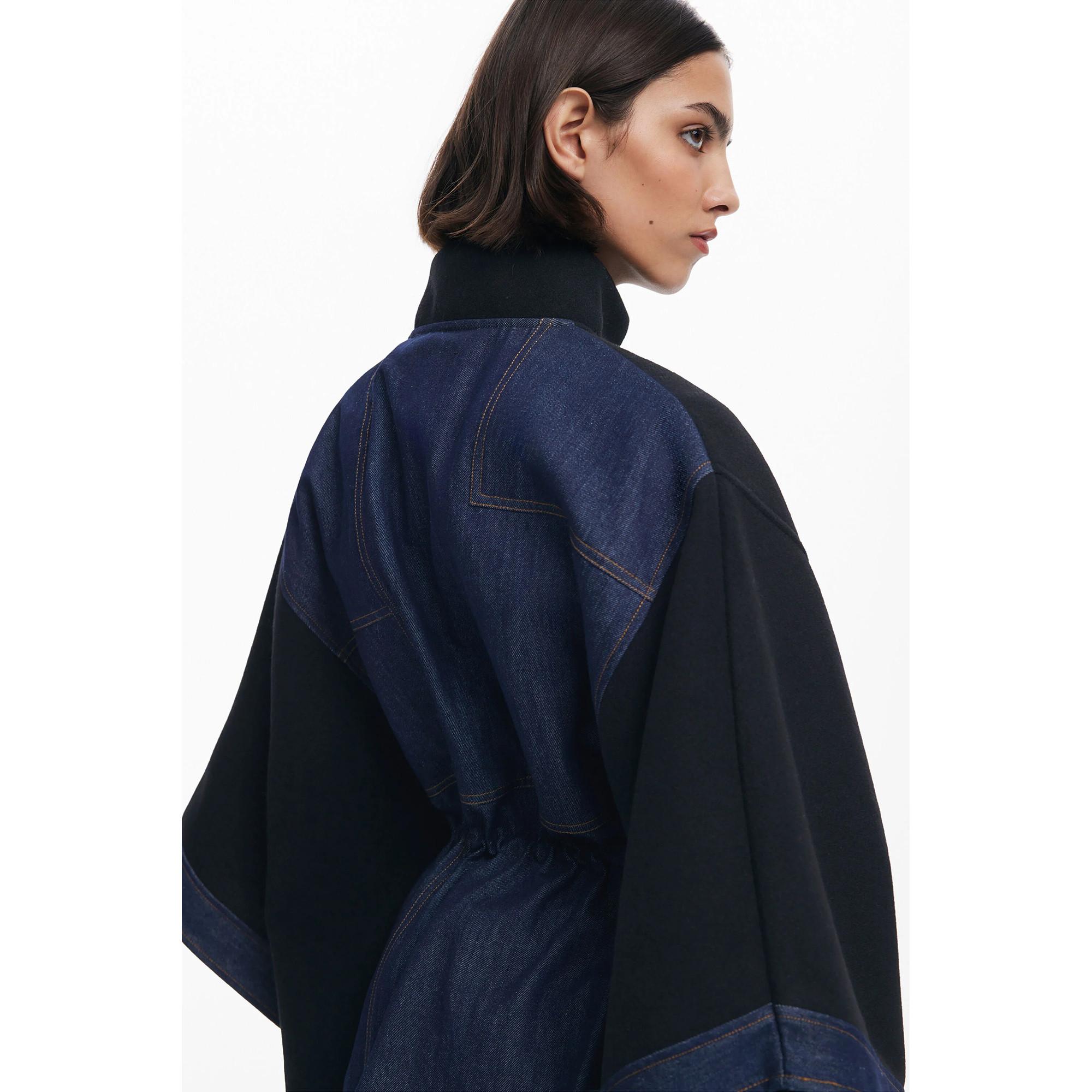 Desigual Poncho mit Denim Details  