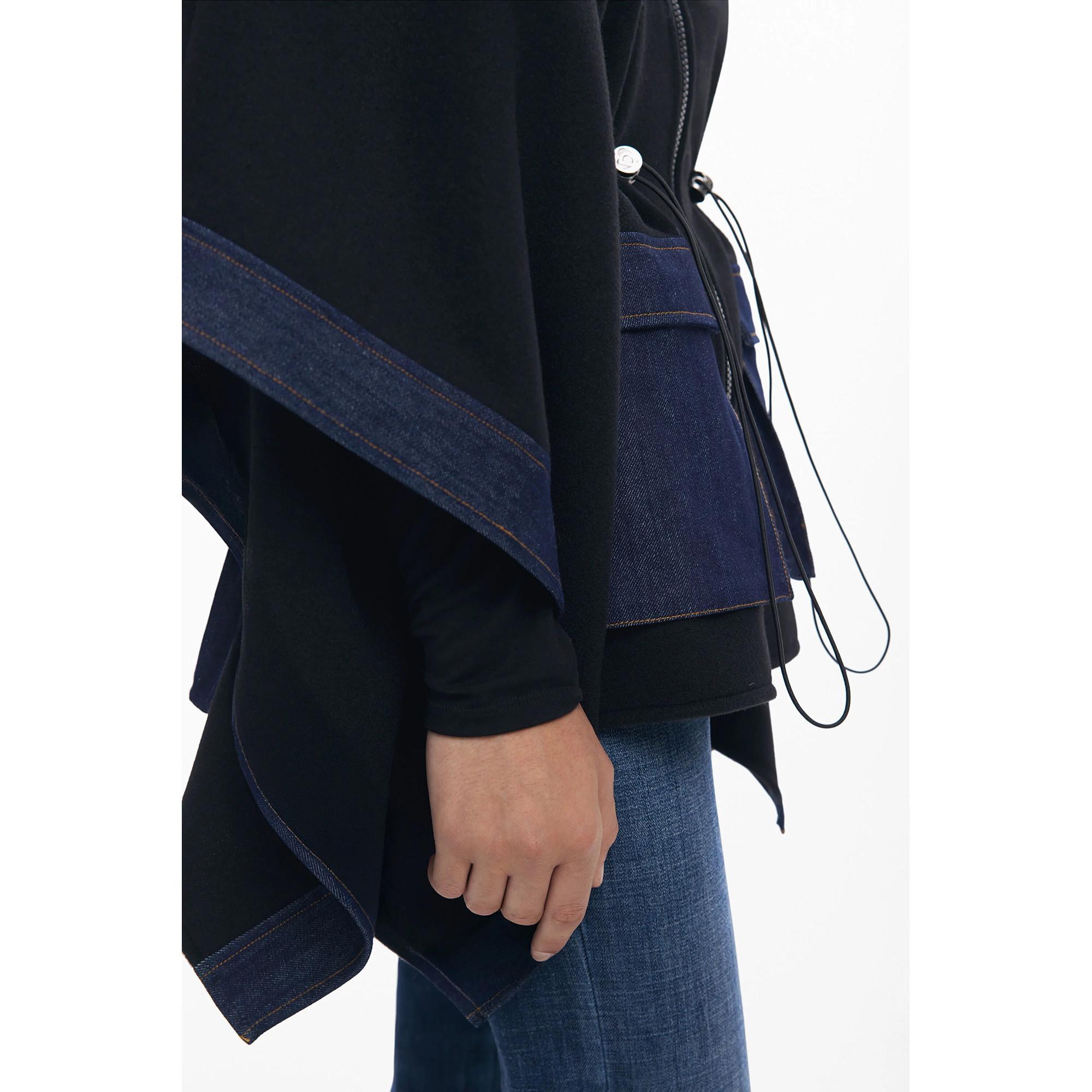 Desigual Poncho mit Denim Details  