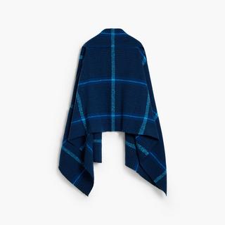 Desigual Plaid Poncho  