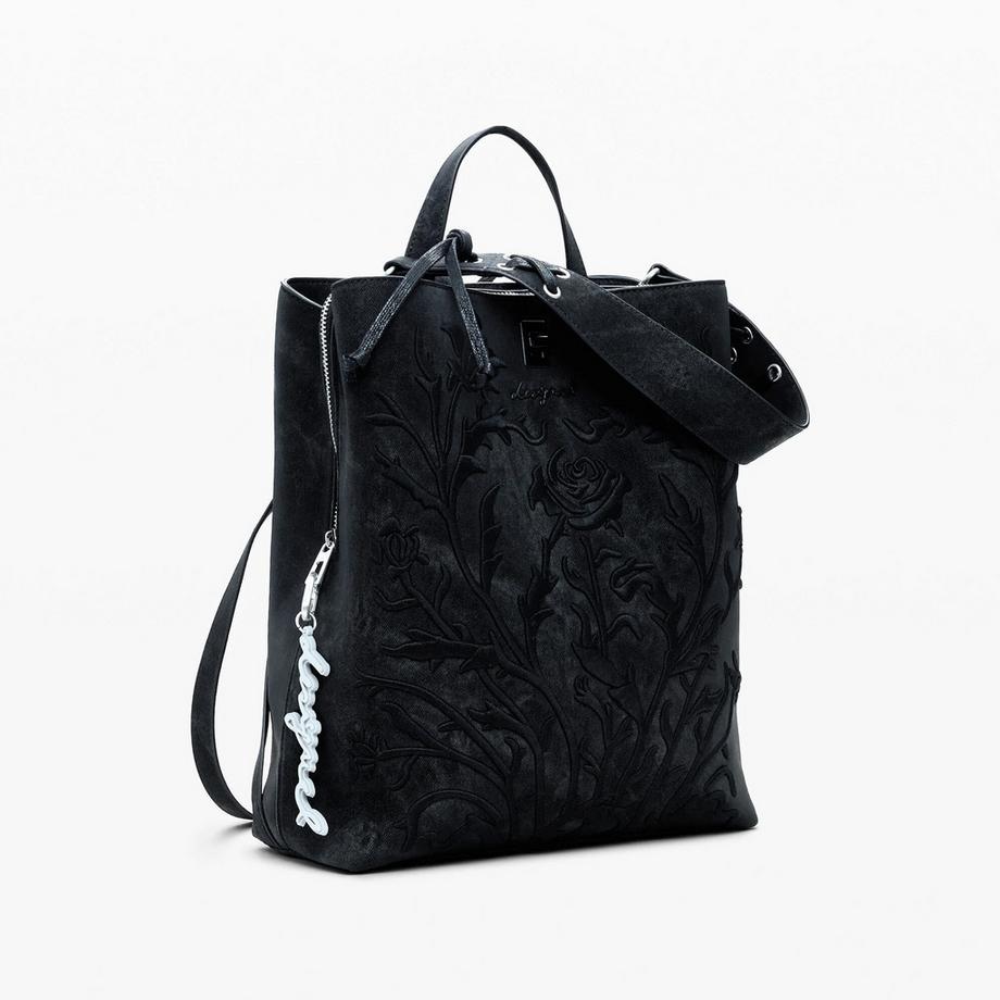 Desigual Rucksack mit Blumenprägung  