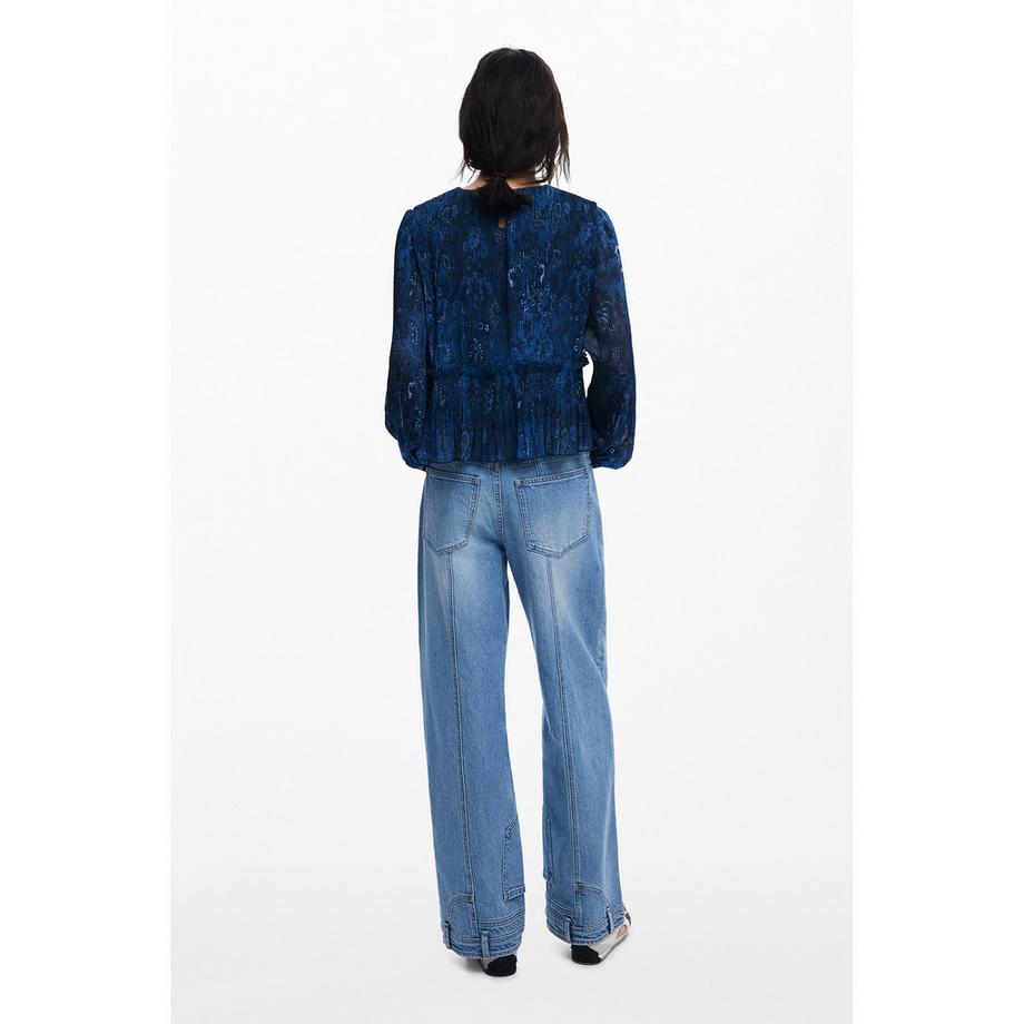 Desigual Camicetta Plissettata Maniche Lunghe  