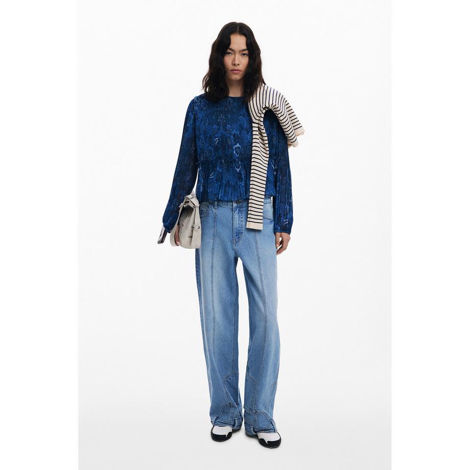 Desigual Camicetta Plissettata Maniche Lunghe  