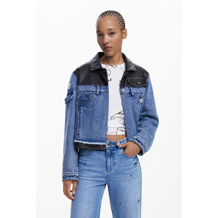 Desigual Mickey Mouse Jeans Ricamato Gamba Dritta  