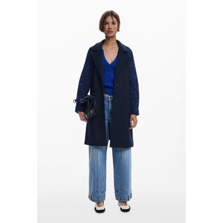 Desigual Cappotto in lana con maniche combinate  