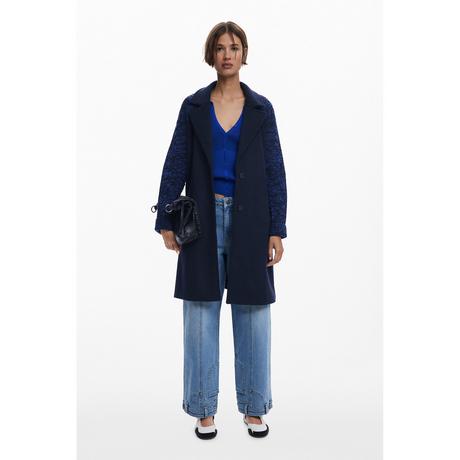Desigual Cappotto in lana con maniche combinate  