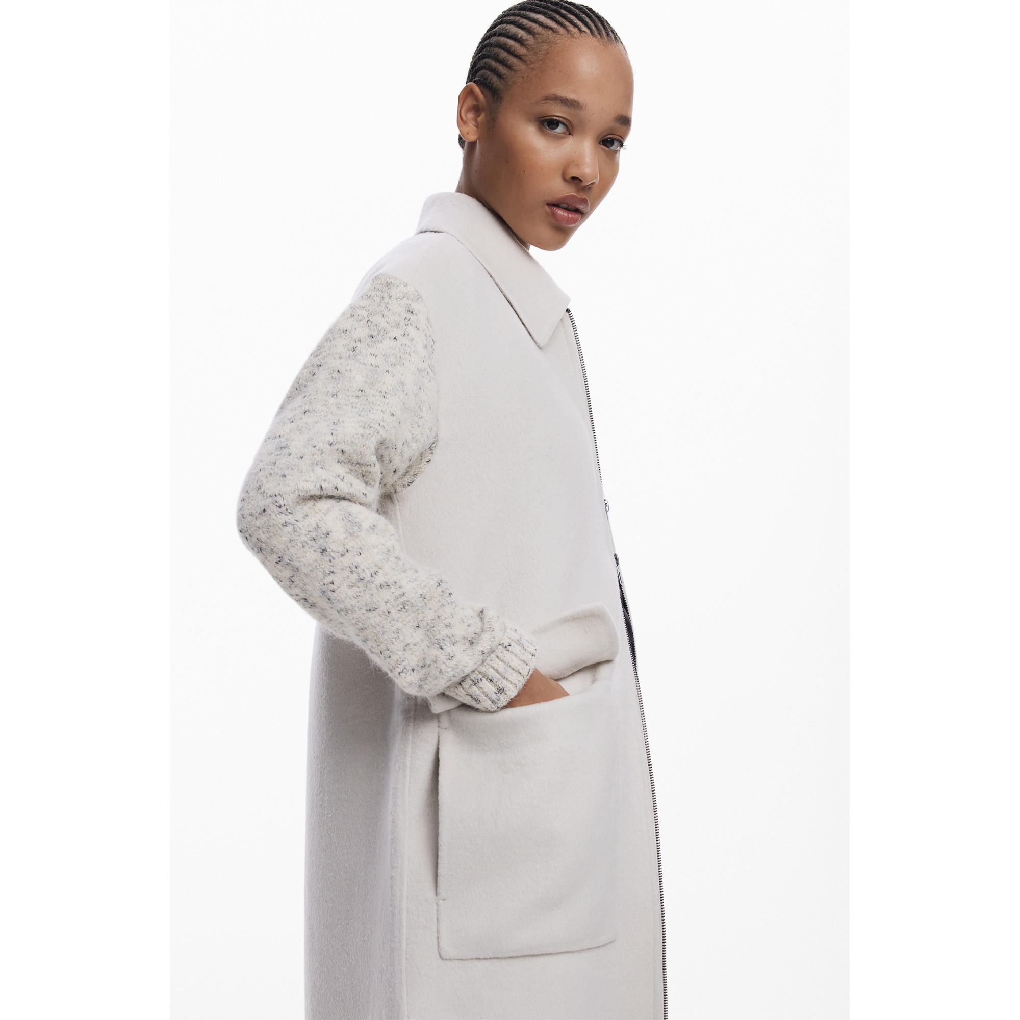 Desigual Longline Jacke mit Strickärmeln  