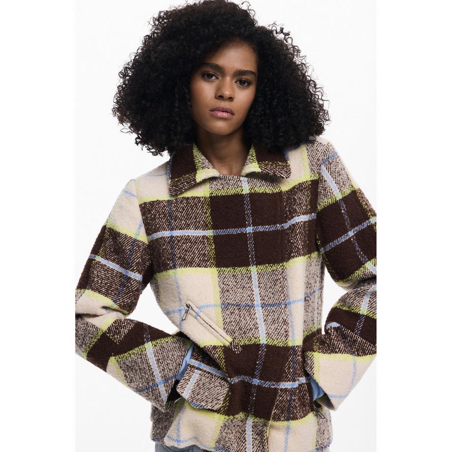 Desigual Karierte Zweireiher Jacke  