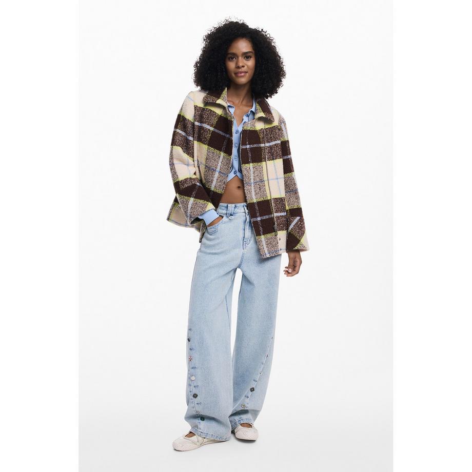 Desigual Karierte Zweireiher Jacke  