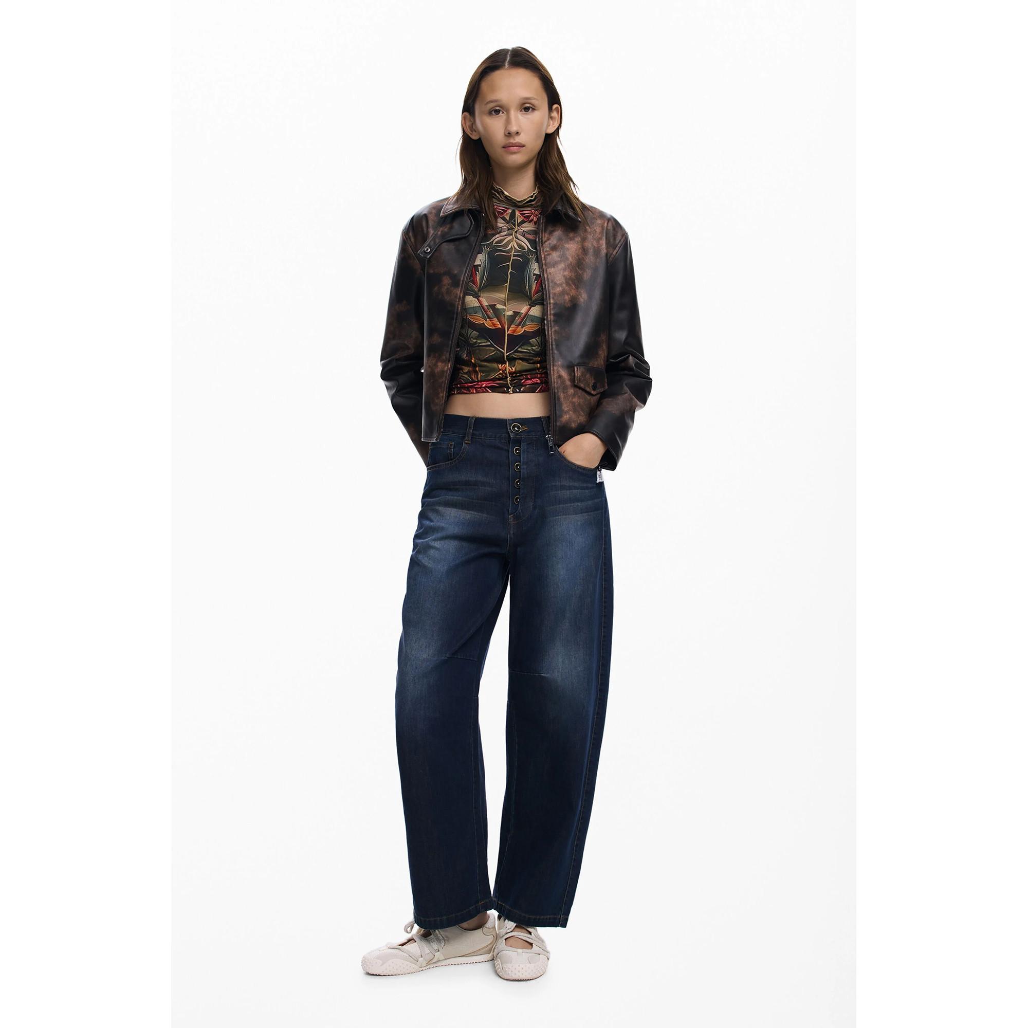 Desigual Kurze Patchwork Wattierte Jacke  