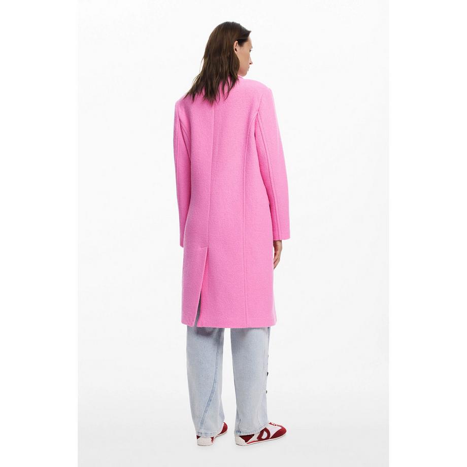 Desigual Jacquard Cappotto Lungo Doppiopetto  