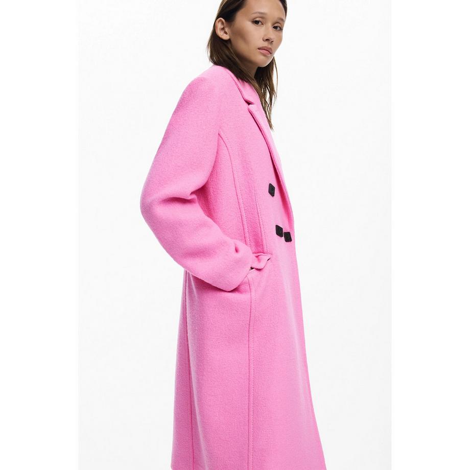 Desigual Jacquard Cappotto Lungo Doppiopetto  