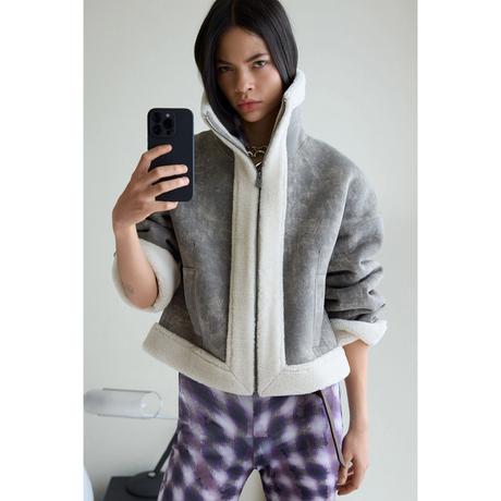 Desigual Patchwork Jacquard Lange Jacke  