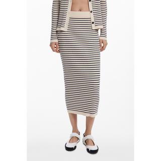 Desigual Gestreifter Strick Midi Rock  