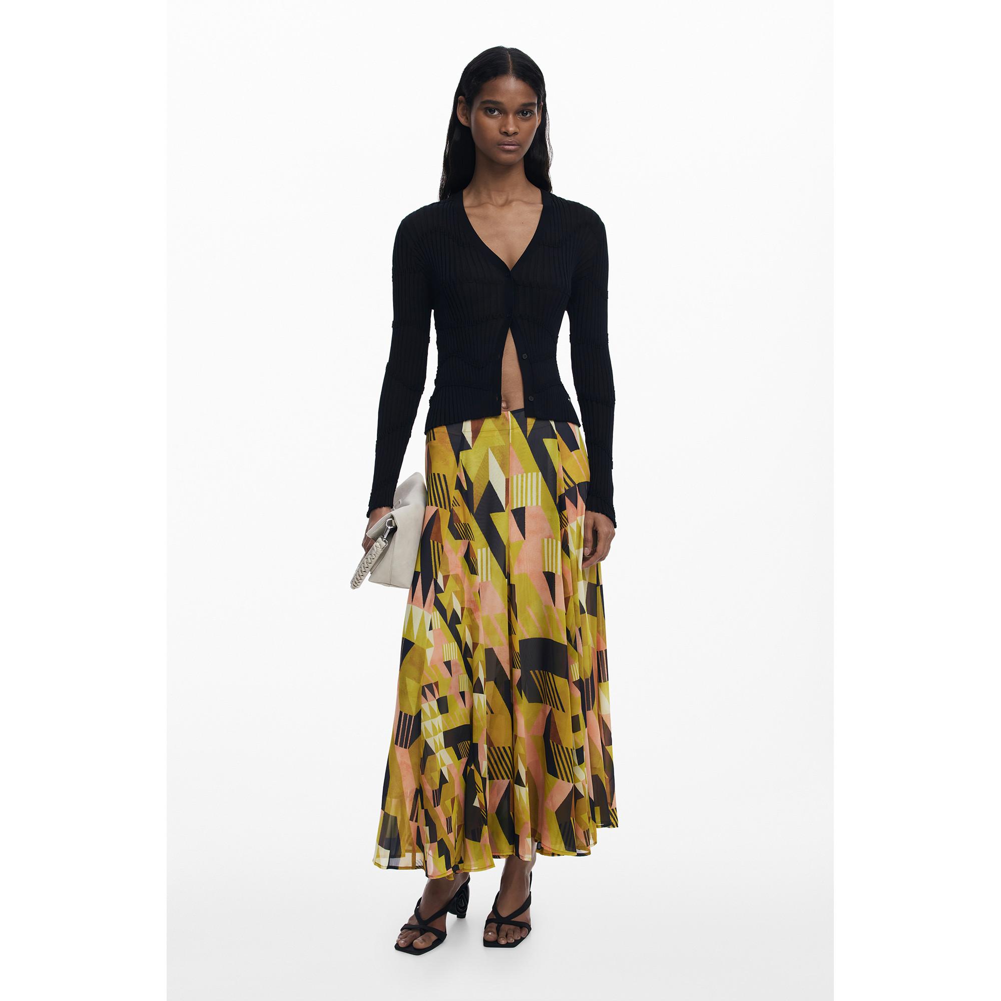 Desigual Geometrischer ausgestellter Midirock  