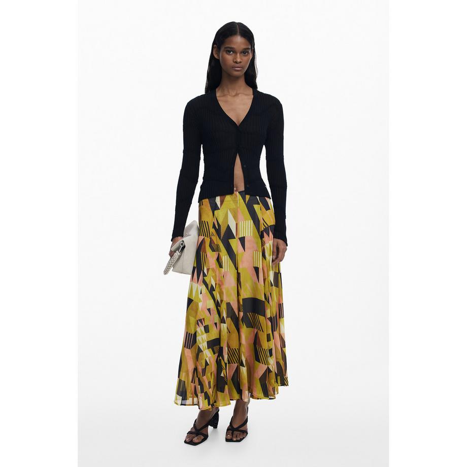 Desigual Bedruckter ausgestellter Maxirock  