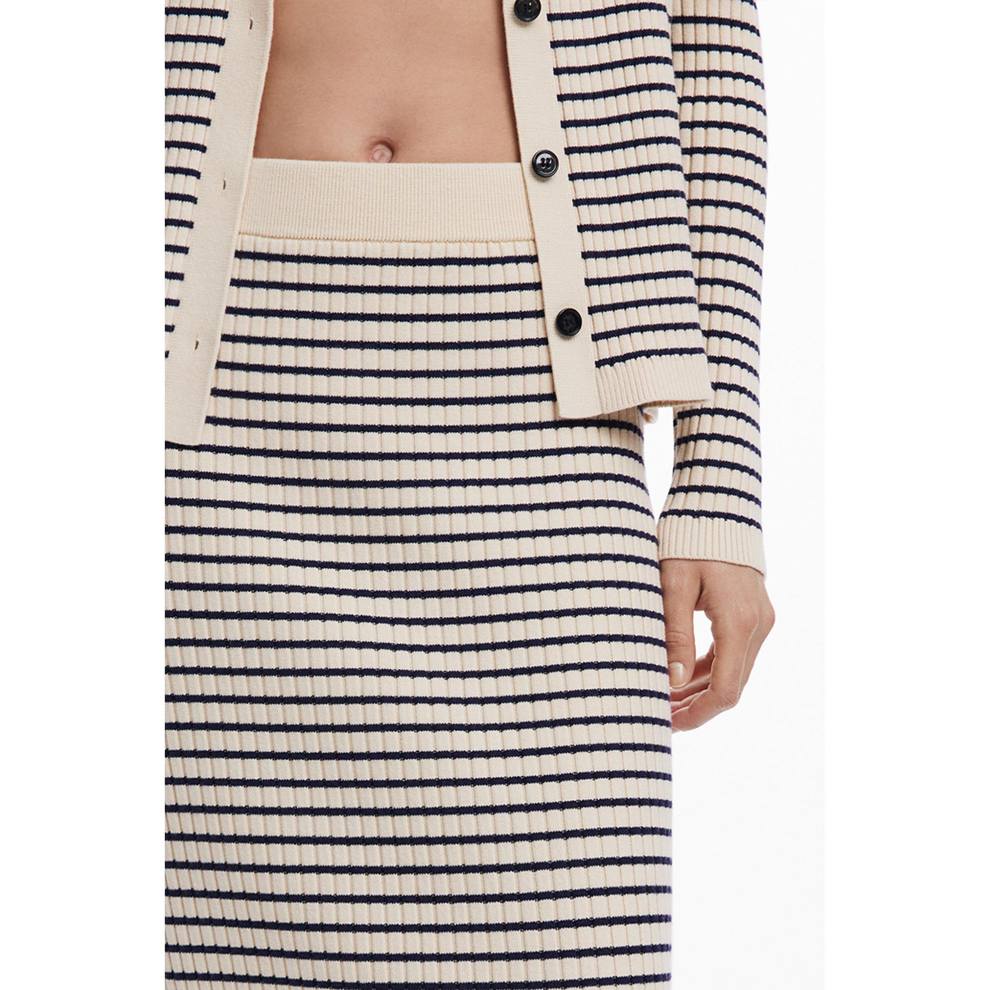 Desigual Cardigan Collo Polo a Righe  