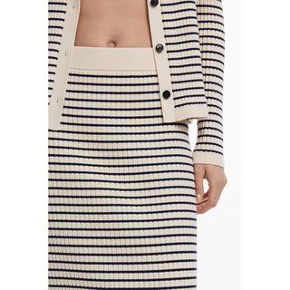 Desigual Cardigan Collo Polo a Righe  