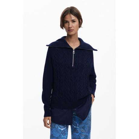 Desigual Zopfmuster Half Zip Pullover  
