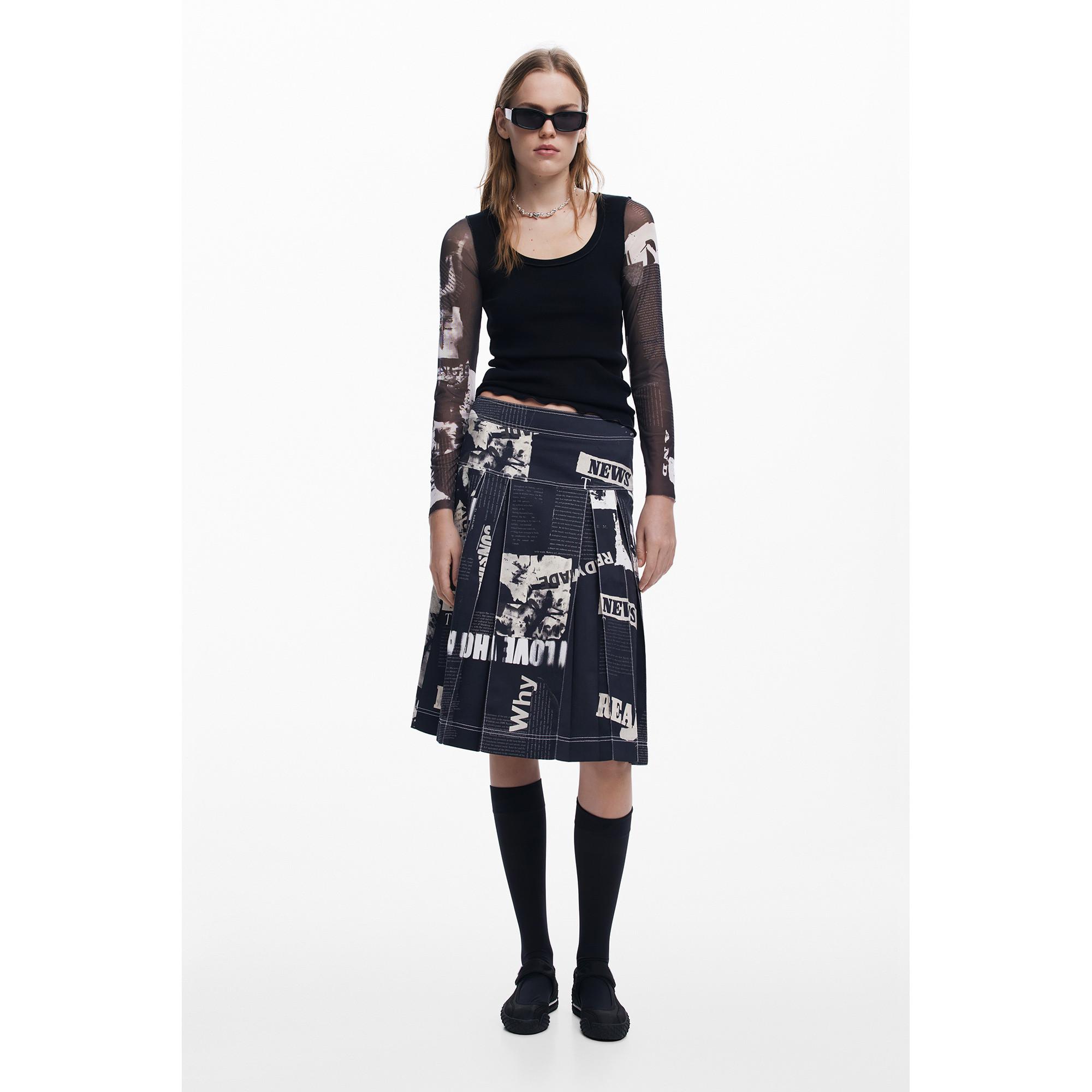 Desigual Langarmshirt mit Tüllärmeln  