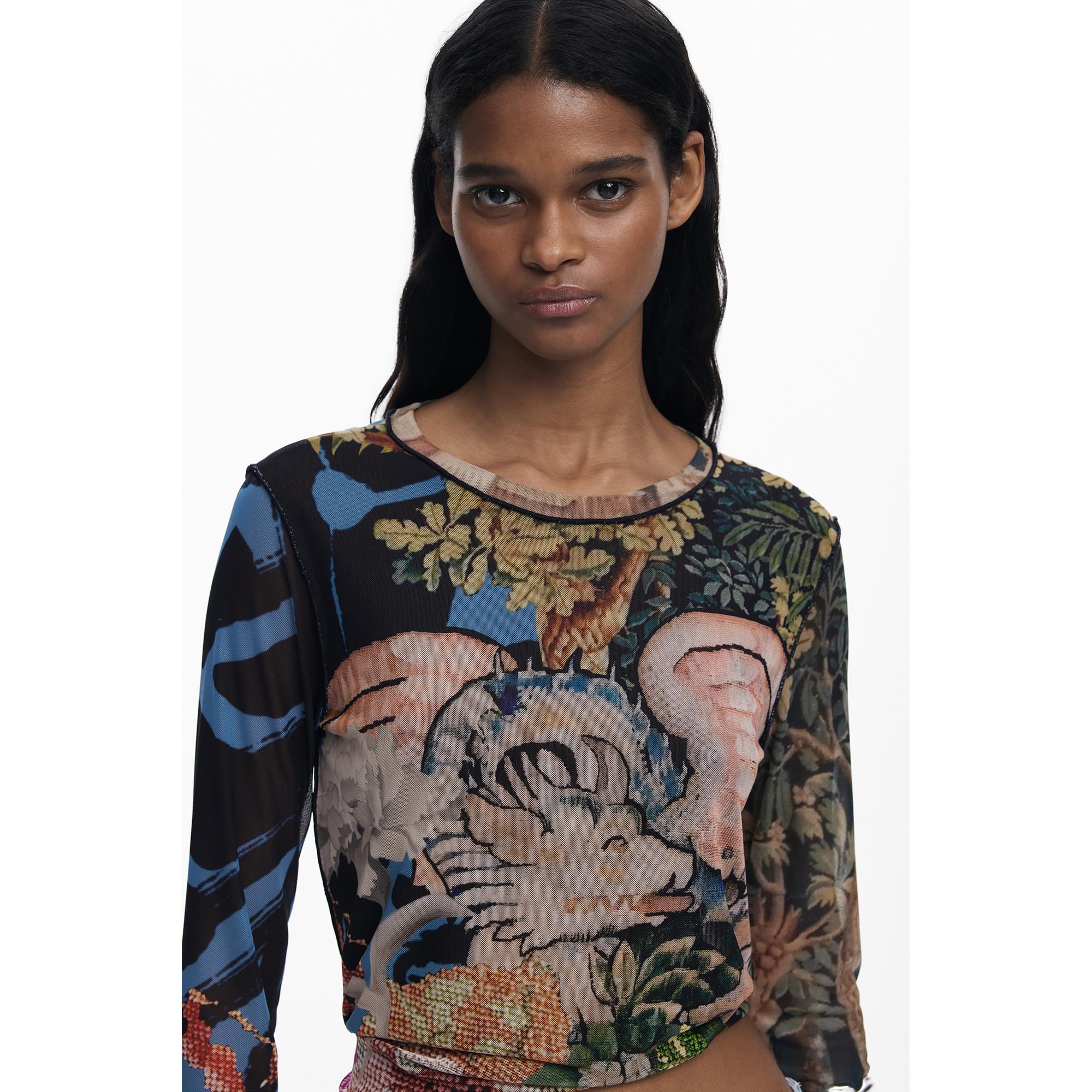 Desigual Arty Print Langarm T-Shirt  