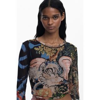Desigual Arty Print Langarm T-Shirt  