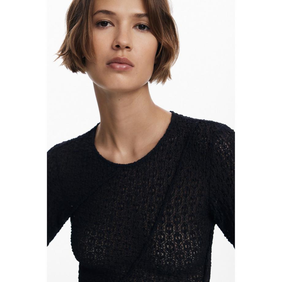 Desigual T-shirt Maniche Lunghe Testurizzata  