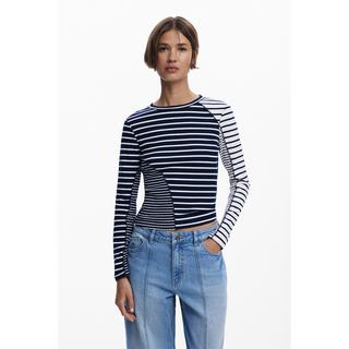 Desigual Langarmshirt Gestreift Patchwork  