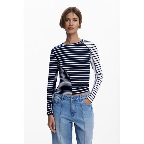 Desigual Langarmshirt Gestreift Patchwork  