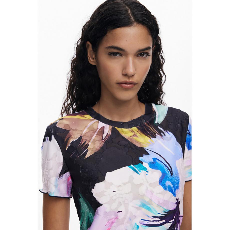 Desigual Blumenmuster Kurzarm T-Shirt  